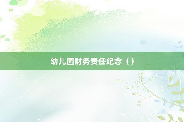 幼儿园财务责任纪念()
